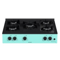 Fogao de Mesa 5 Bocas Venax Grand Petit Line Verde Gas Glp