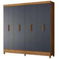 Guarda Roupa Casal 8P 204 cm Marajo Freijo Cinza Moval