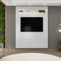 Painel  para TV até 65 Polegadas Ripado com LED DJ Móveis Trento 183 Bali
