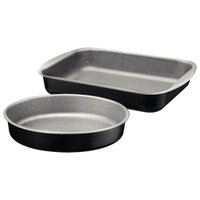 Jogo de Assadeiras Tramontina Brasil 2 Peças Alumínio Preto Antiaderente Forma para Forno Retangular