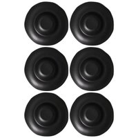 Conjunto 6 Pratos para Massa Cerâmica Porto Brasil Preto Matte 450ml Servir Mesa Posta