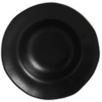 Prato para Sobremesa Porto Brasil Cerâmica 250ml Preto Matte Orgânico 19cm Mesa Posta