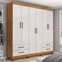 Guarda-Roupa Casal Genova 6 Portas 4 Gavetas 22110 Cinamomo/Off White - Carioca Móveis