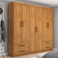 Guarda-Roupa Casal Genova 6 Portas 4 Gavetas Cinamomo - Carioca Móveis