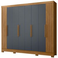 Guarda Roupa Casal 6P 236 cm Diplomata Freijo Cinza Friso Moval