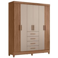 Guarda Roupa Casal 6P 165 cm Aruba Carvalho Fendi Friso Moval