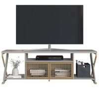 Rack Tv 60 Pol Industrial 160 cm P1033 Arenas Dourado PP