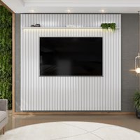 Painel  para TV até 75 Polegadas Ripado com LED DJ Móveis Trento 250 Bali
