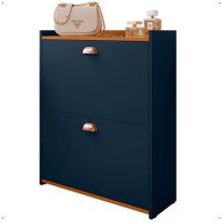 Sapateira Closet Vertical Organizadora 12 Pares Calçados Unissex Prateleira 2 Andares Gavetas Basculante Azul/Cedro Sapateira Closet Vertical Organizadora 12 Pares Calçados Unissex Prateleira 2 Andares Gavetas Basculante Azul/Cedro