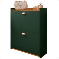 Sapateira Closet Vertical Organizadora 12 Pares Calçados Unissex Prateleira 2 Andares Gavetas Basculante Verde/Cedro Sapateira Closet Vertical Organizadora 12 Pares Calçados Unissex Prateleira 2 Andares Gavetas Basculante Verde/Cedro
