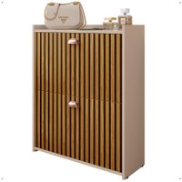 Sapateira Closet Vertical Organizadora 12 Pares Calçados Unissex Prateleira 2 Andares Gavetas Basculante Fendi/Ripado Sapateira Closet Vertical Organizadora 12 Pares Calçados Unissex Prateleira 2 Andares Gavetas Basculante Fendi/Ripado
