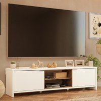 Rack para TV até 80 Polegadas 180cm 2 Portas Branco/Rustic Linz Madesa