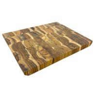 Tábua de Corte Profissional em Madeira Teca 32x25cm Para Cozinha Gourmet