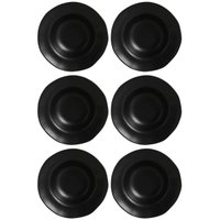 6 Pratos Sobremesa Orgânicos Preto Matte 250ml Porto Brasil