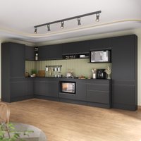 Cozinha Modulada Completa Canto 409cm com Rodapé e Balcão para Cooktop Veneza Multimóveis MP2304