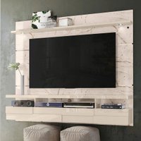 Painel para TV Até 60 Polegadas Savana 2 Portas 1 Prateleira com Led Calacata/Off White - Pnr Móveis