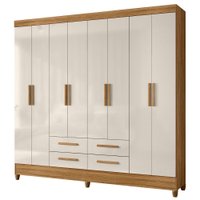 Guarda Roupa Casal 8P 204 cm Florida Freijo Off White Moval