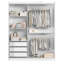 Dormitorio Modulado Casal 6P 242X173 cm Florenca Branco Moval