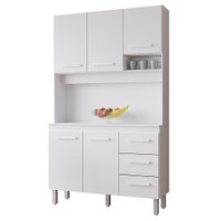 Kit Cozinha 5P 3G 120 cm Vitoria Branco Mobbs