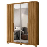 Guarda Roupa Casal Espelho 4P 176 cm California Freijo Off White Moval
