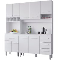 Kit Cozinha 9P 4G 180 cm Vitoria Branco Mobbs