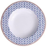 Prato Fundo Tramontina Abstratta em Porcelana Decorada 23cm Mesa Posta Servir Jantar Almoço