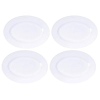Kit 4 Travessas de Porcelana Branca Oval 32x25cm Tramontina Restaurante Buffet Hotel