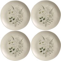 Kit 4 Pratos Rasos Ammi Orgânico Cerâmica Floral 26,5cm Porto Brasil Mesa Posta