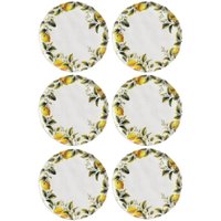 Jogo 6 Pratos Rasos Bio Limonata 27,5cm Cerâmica Porto Brasil Mesa Jantar
