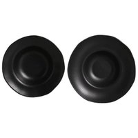 Kit 2 Pratos Orgânicos Preto Matte 250ml e 450ml Porto Brasil Servir Mesa Posta