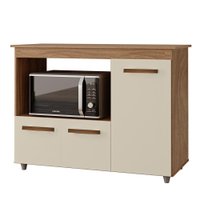 Balcao Multiuso Forno 3P 114 cm Liza Savana Off White Mobbs