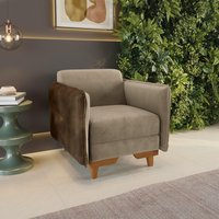 Poltrona Belinda Kappesberg Veludo Deluxe Bege