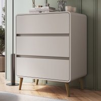 Cômoda Infantil Curve 3 Gavetas Bege Dunas - Completa Móveis