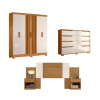 Conjunto Guarda-Roupa 3 Pe&ccedil;as 6 Portas 12 Gavetas Moval