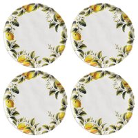 Kit 4 Pratos Rasos Bio Limonata 27,5cm Cerâmica Porto Brasil Decorados Mesa Posta