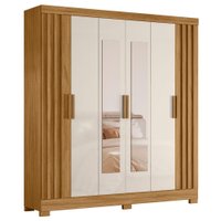 Guarda Roupa Casal Espelho 6P 195 cm Valenca Freijo Off White Moval