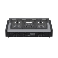 Fogao de Mesa de Embutir 5 Bocas Venax Temis Preto Fosco Gas Glp
