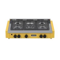 Fogao de Mesa de Embutir 5 Bocas Venax Temis Amarelo Gas Glp