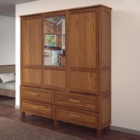 Guarda-Roupa Casal Grécia 3 Portas 4 Gavetas com Espelho Ypê - Rodmoveis