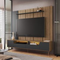 Home Rack e Painel Para Tv com iluminação LED Rotterdam Grafite Home Rack e Painel Para Tv com iluminação LED Rotterdam Grafite