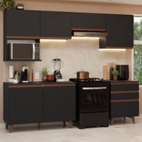 Armário de Cozinha Completa 250cm Preto Reims Madesa 09