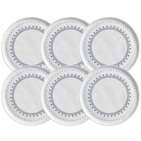 Jogo 6 Pratos Rasos de Jantar 27,5cm Cerâmica Stoneware Arte