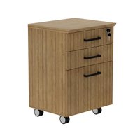 Gaveteiro Arquivo 3 Gavetas 45,8cm com Rodízio e Chave ME4196 Amêndoa