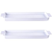 Kit 2 Travessas de Porcelana com Alças Tramontina Refratário Retangular Branco Maria Augusta