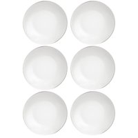Conjunto 6 Pratos Fundos Tramontina Atena 22cm Porcelana Sopas Caldos Mesa Posta