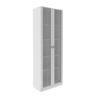 Armário Multiuso 59,8x171,5cm com 2 Portas de vidro e 4 Prateleiras AM3112 Branco