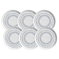 Jogo 6 Pratos para Sobremesa Doces Cerâmica Artesanal 21,5cm