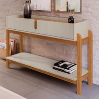 Aparador Eleven 2 Gavetas Off White/Cedro - Pnr Móveis