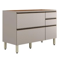 Balcao Para Pia 4G 1P 120 cm MDF Proenca Nogueira Nude Prime Demartez