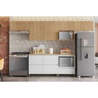 Cozinha Completa Rainha 6 Peças (4Aéreos+2Balcões) C6P88 Nature/Branco - Nesher